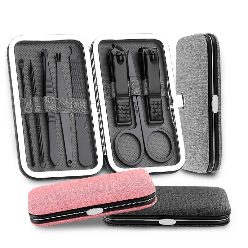 

Professional Stainless Steel Men Nail Clipper Women Outdoor Portable Durable Multi-tool Manicure Set Finger Toe Scissor Kit 8PCS