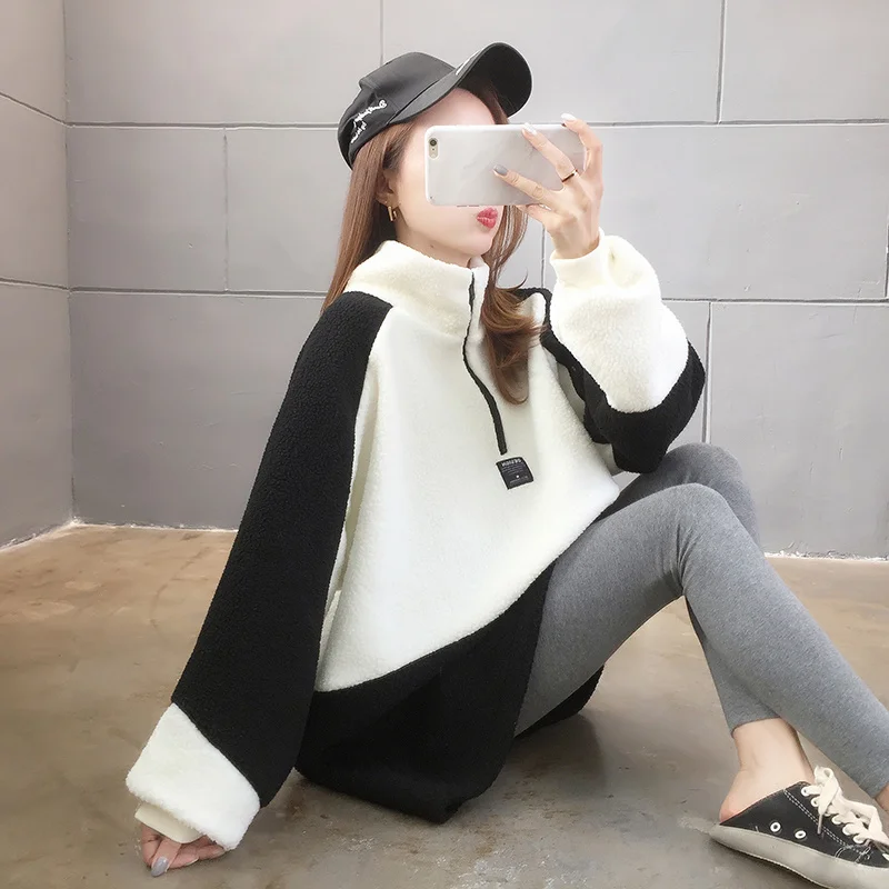 

2021 Winter New Korean Style Lambswool Stand Collar