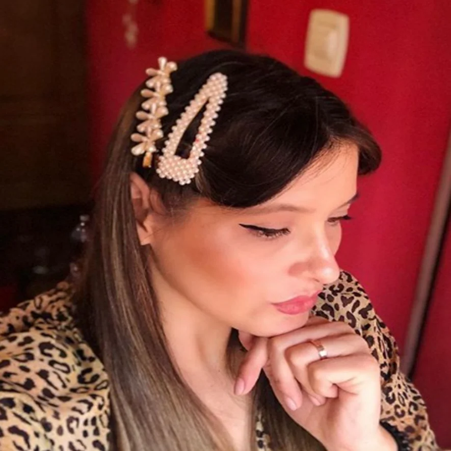 Fashion Korean Pearl Beads Hair Long Flower Headwear Hairpins Barrette Elegant ornament Hairgrip For Women Jewelry Accessories | Украшения