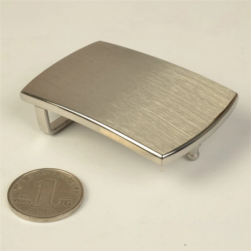 

high quality stainless steel leather belt buckle mirror or brushed finished 38mm simple rectangle