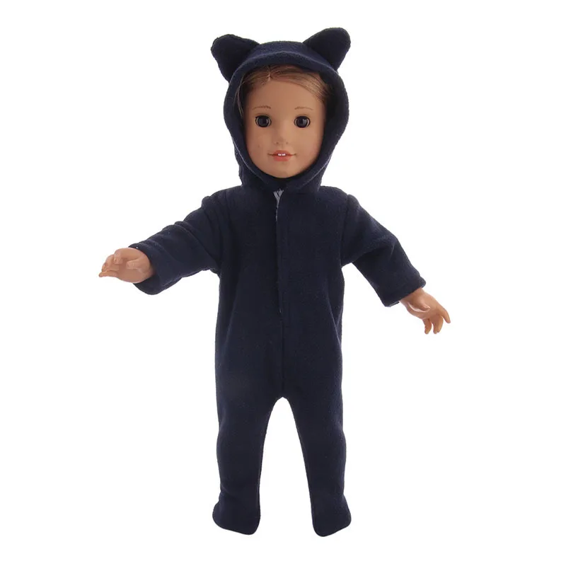 Кукольная Пижама с капюшоном семейная одежда для 18 дюймовых американских кукол и