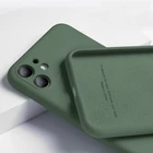 Для iPhone 13 жидкий силиконовый матовый мягкий чехол для iPhone 12 11 Pro XS Max XR 8 7 6 Plus гибкий противоударный чехол Полуночный зеленый