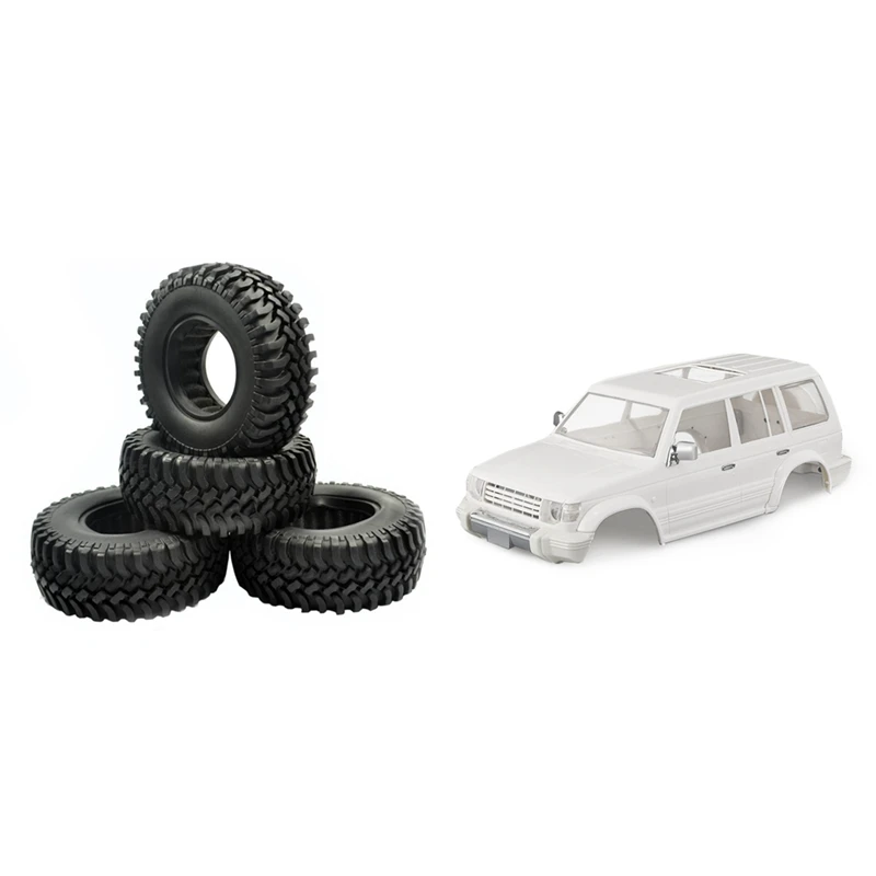 

4 шт., резиновые шины 1,9 дюйма, 1,9x38 мм для 1/10 Traxxas TRX4 Axial и 1 корпус автомобиля, 313 мм Колесная база