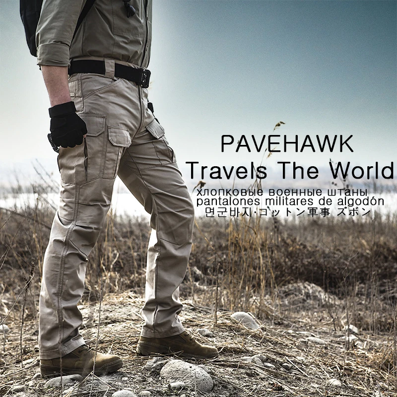 PAVEHAWK брюки для мужчин хлопок Водонепроницаемый работы тактические карго мужские