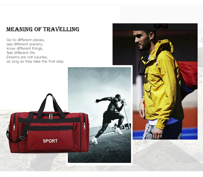 Waterproof Men Sport Travel Bag Women GYM Bags New Red Yoga Fitness Bag Unisex Handbag Large Capacity Nylon Duffle Bag XA165K