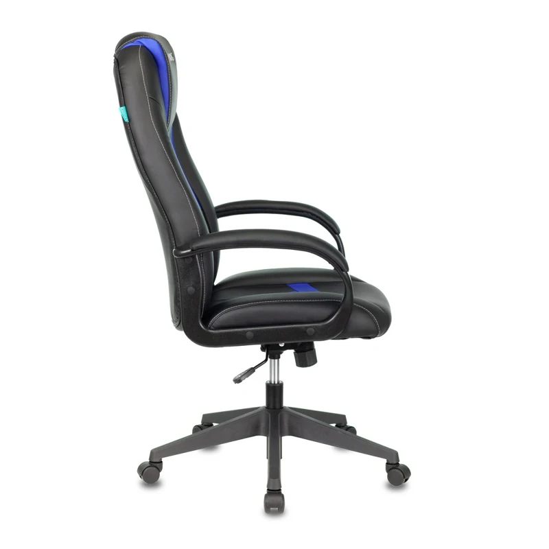Кресло игровое БЮРОКРАТ VIKING 8N на колесиках искусственная кожа черный/синий (viking