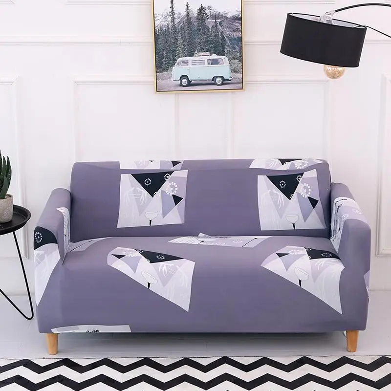 Растягивающийся полноразмерный комбинированный чехол для дивана с длинным