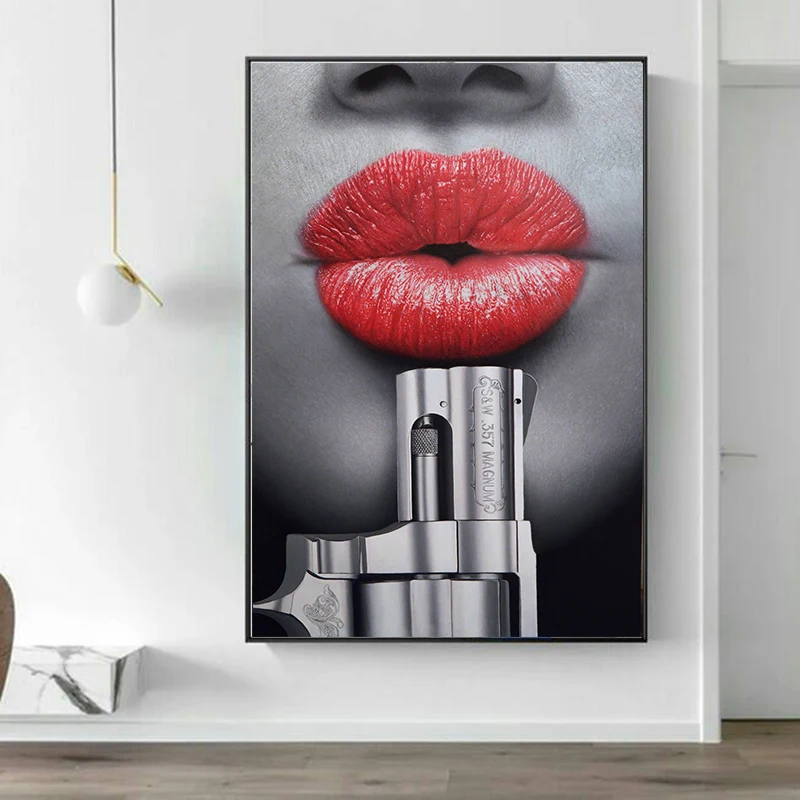 Скандинавском стиле Пикантные туфли с красной средства ухода за губами холст для