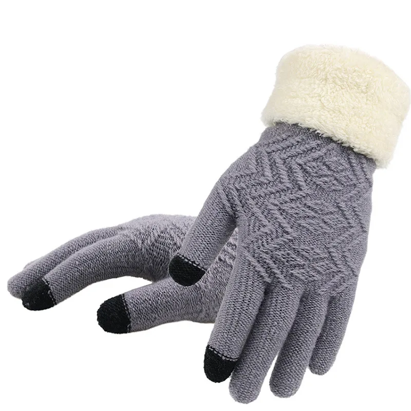 

Cross border knitting gloves female fashion European and Winter ladies gloves Amazon eBay Wish