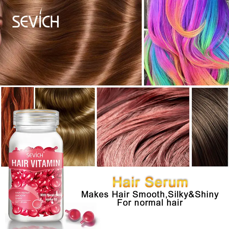 Сыворотка для волос с кератином и витаминами Sevich 30 капсул марокканское масло