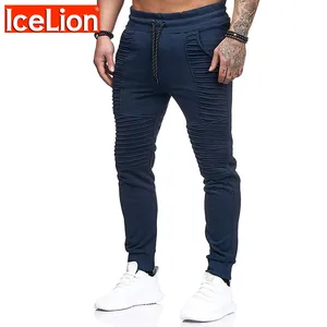 Новинка 2021, модные плиссированные штаны, мужские однотонные, для фитнеса, повседневные мужские брюки, спортивные штаны, уличная одежда, брюки-джоггеры в стиле хип-хоп для мужчин