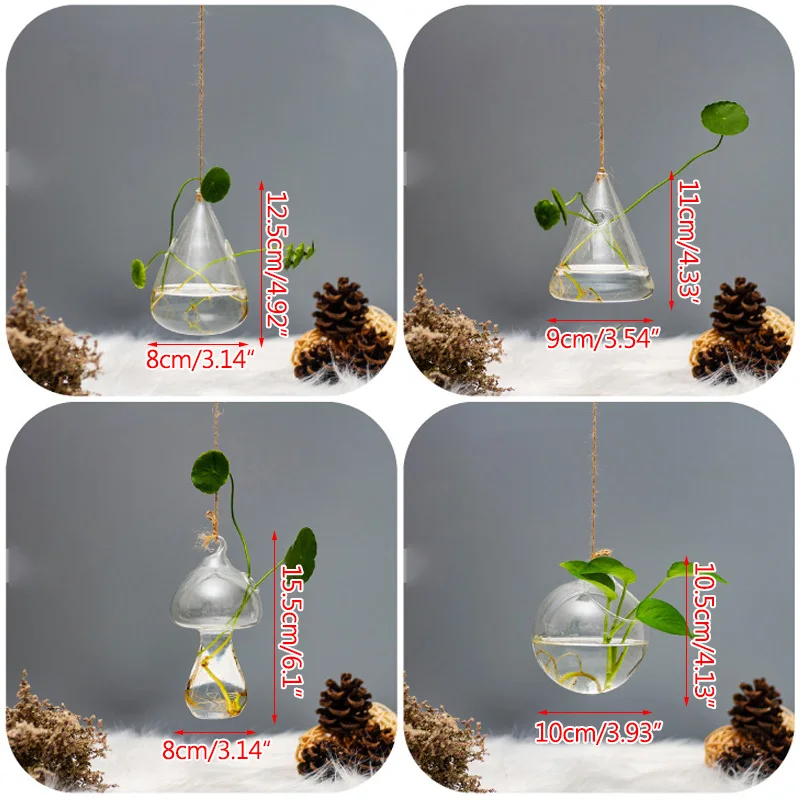 Подвесная стеклянная ваза цветочные горшки гидропоника для растений украшение
