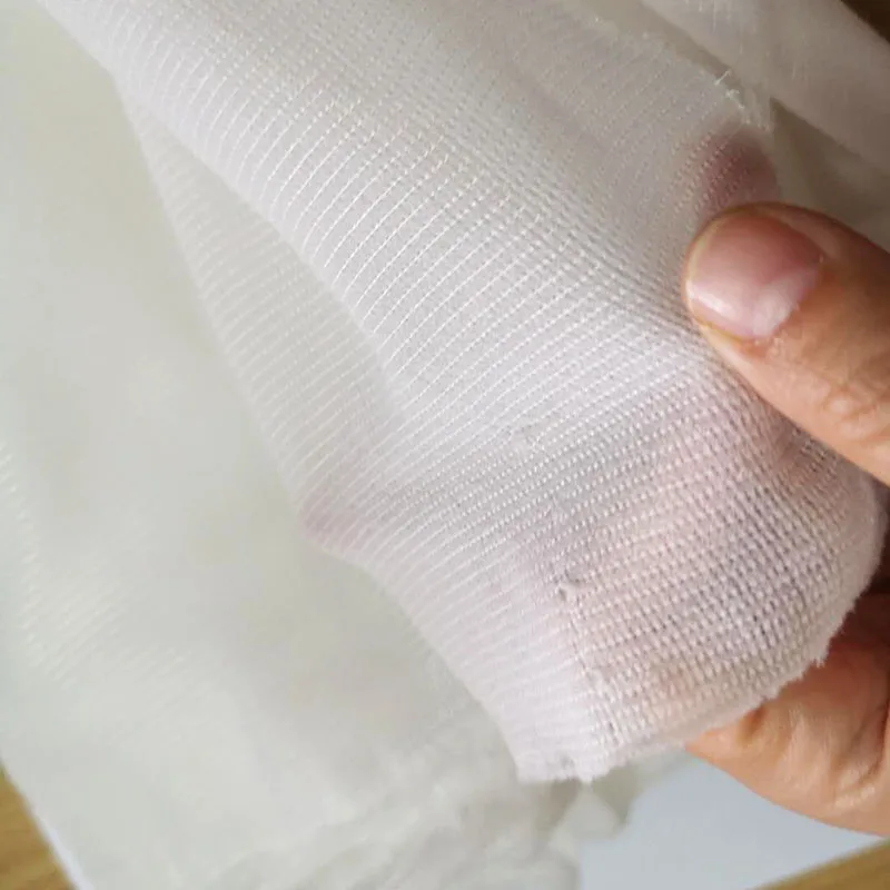 Односторонняя клейкая тонкая мягкая белая эластичная шелковая ткань 110cm80D