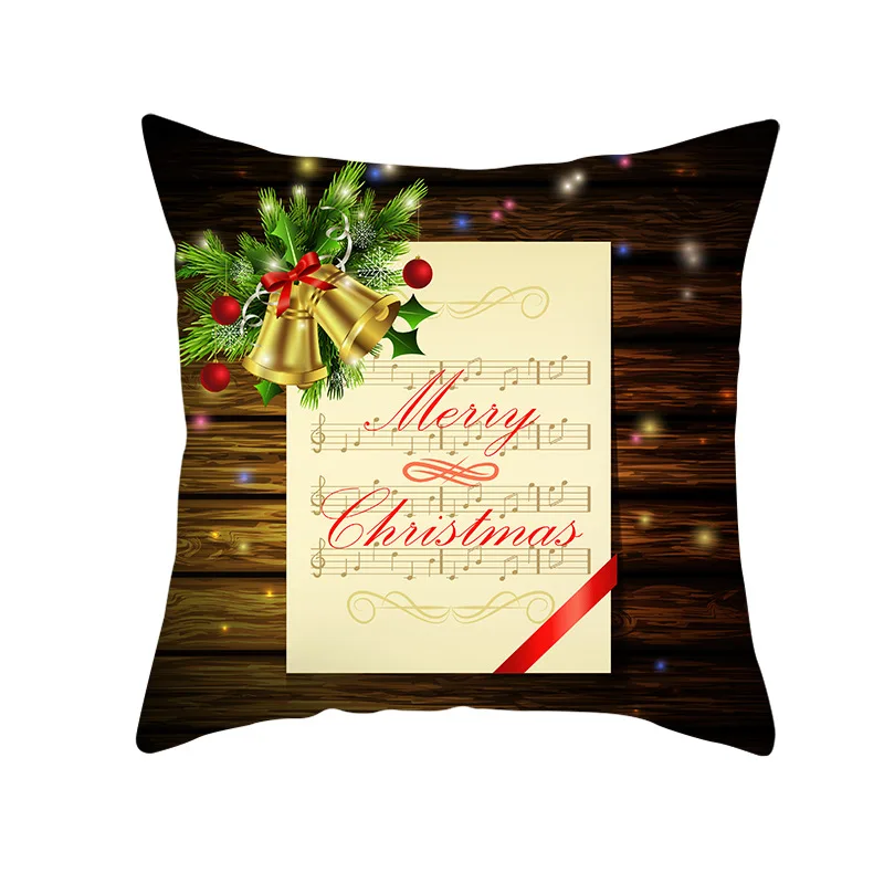 Рождественская наволочка 45*45 зеленая декоративная подушка из полиэстера с