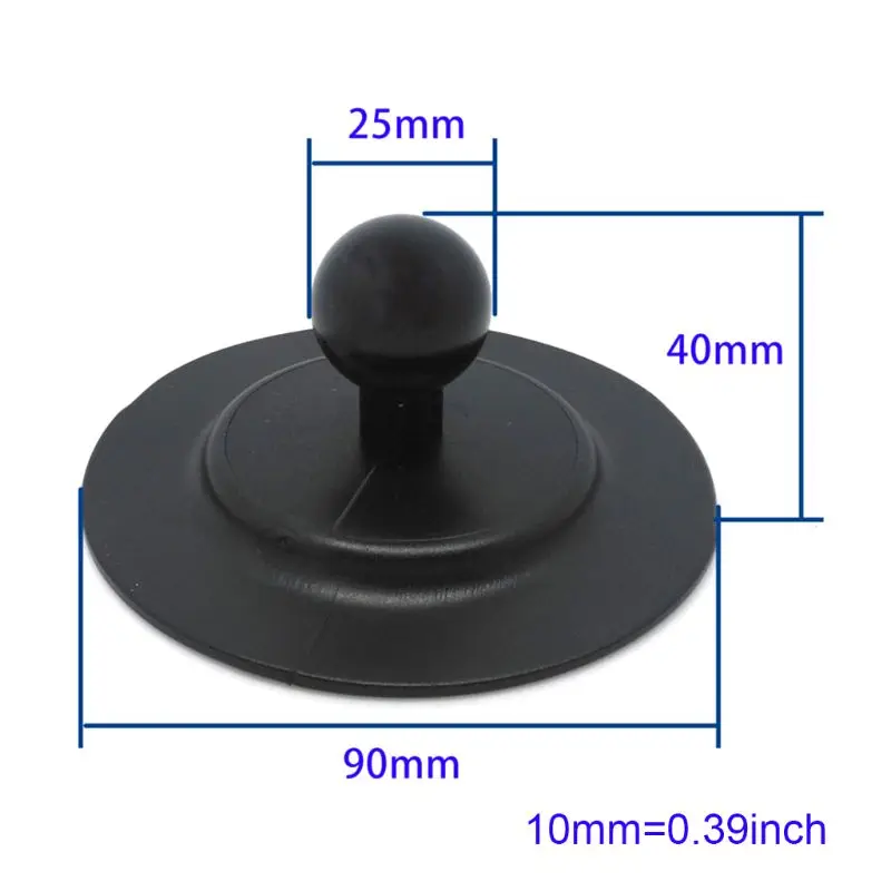 

Rubber Ball Head Mount Car Dashboard Suction Cup Round Plate with Adhesive Tape for Ram Mounts for Gopro GPS Camera Smartphones
