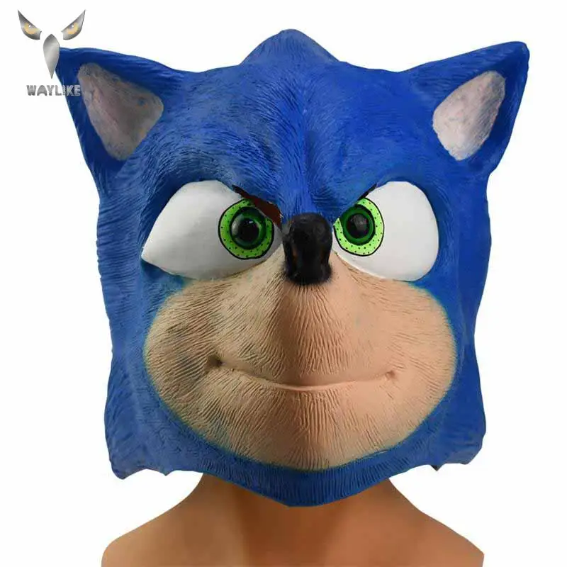 WAYLIKE Halloween Sonic Mask Adult Party Costume Mask Horror Carnival Cosplay Party Props