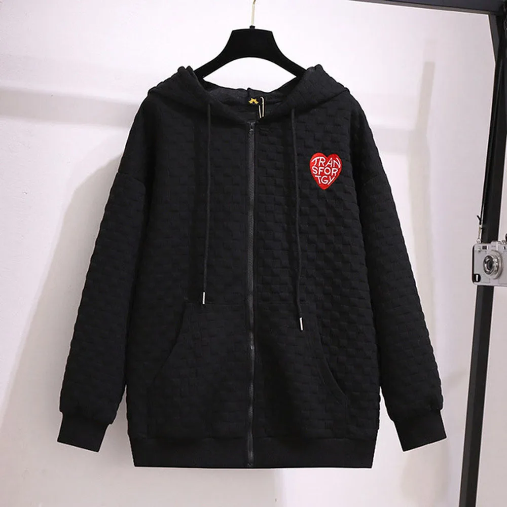 Свитшот женский демисезонный на молнии с капюшоном 150 кг