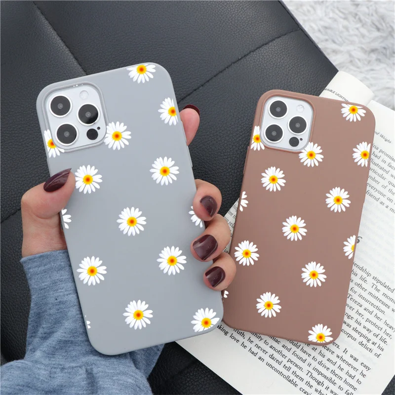 Мягкие ТПУ чехлы Daisy для Samsung S21 Ultra A41 A02S A8 S20 FE Lite A30 M31 M51 A91 S8 Plus S7 Edge Note 20 10 8 9 чехол