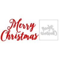 2020 new english words merry christmas metal cutting dies for diy album paper greeting card scrapbooking making craft no stamps