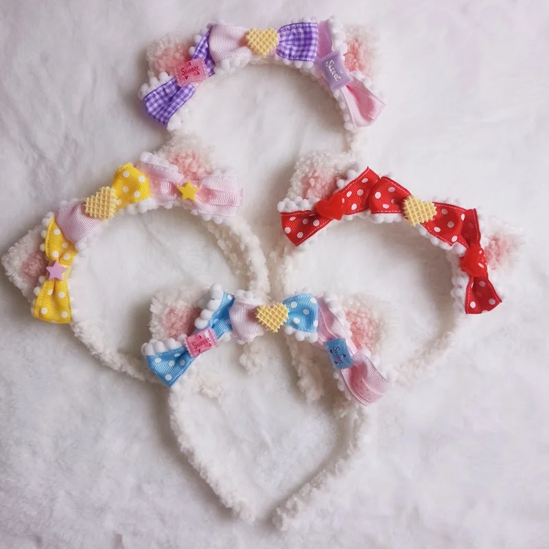 

Origional Lolita Plush Cat Ear KC Hairband Japanese Cute Handmade Lolita