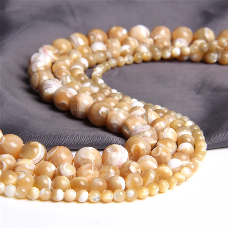 Бусина из раковины натурального перламутра круглые бусины с отверстием для