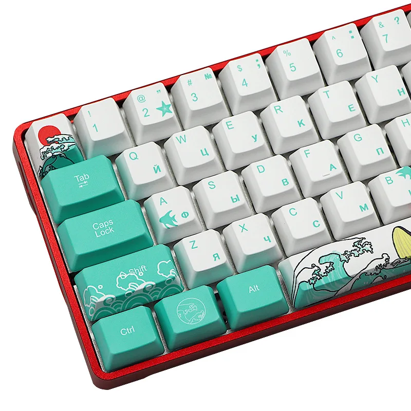 71 Key Russian Keycaps Russia For Iquix F60 GK61 Dye Sublimation PBT Mechanical Keyboard Keycap For IKBC Poker Series GH60