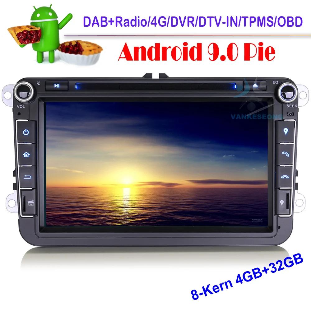 8&quot Car DVD GPS Navi Android 9.0 DAB Radio for VW Multivan T5 Passat B6 B7 RNS510 Golf MK5 MK6 Bluetooth Wifi Autoradio RDS | Автомобили