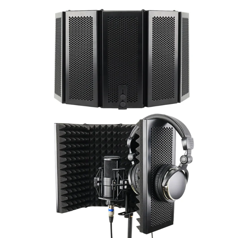 5 панельный складной Студийный микрофон изоляционный щит Звукопоглощающая пена