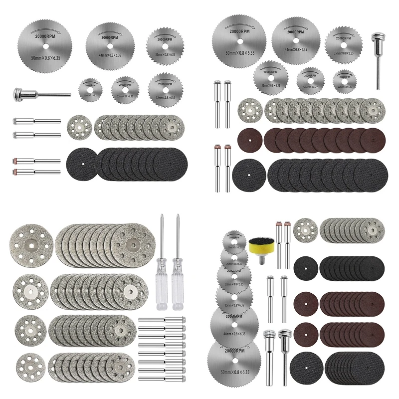 

M6CF Multifunctional Cutting Wheel Set for Rotary Tool HSS Circular Saw Blades Diamond Cutting Wheels for Wood Soft Metals