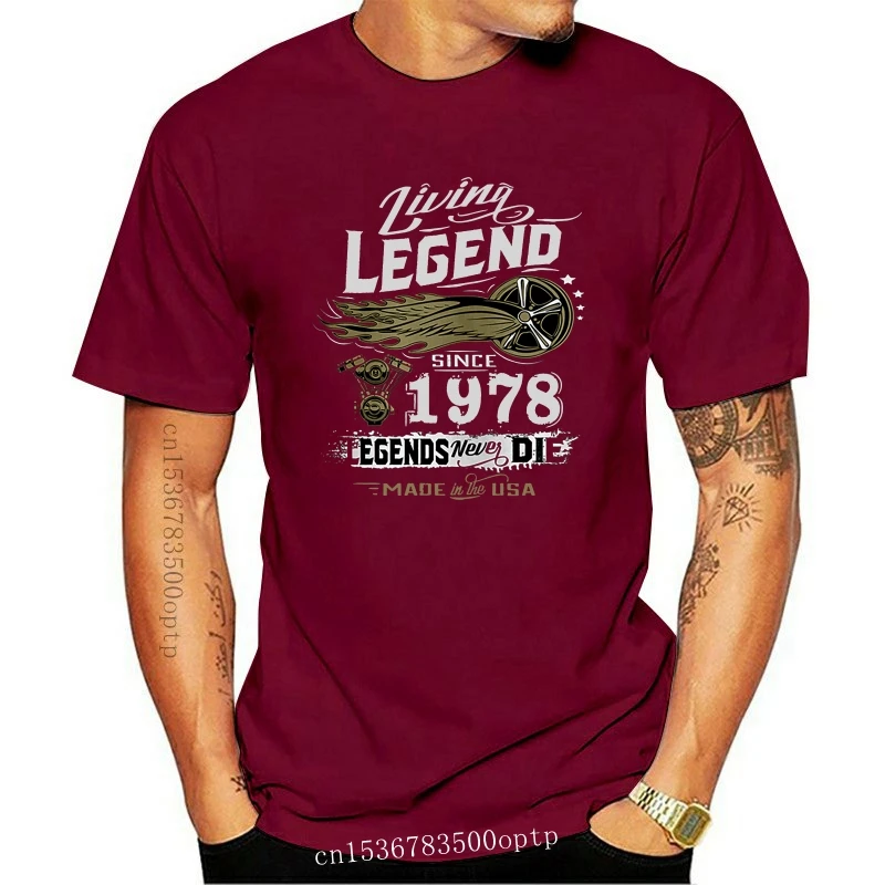 

New 41St Birthday Living Legend Gift Shirt Born In 1978 Turning 41 In 2021 T-Shirt Custom Print Tee Shirt