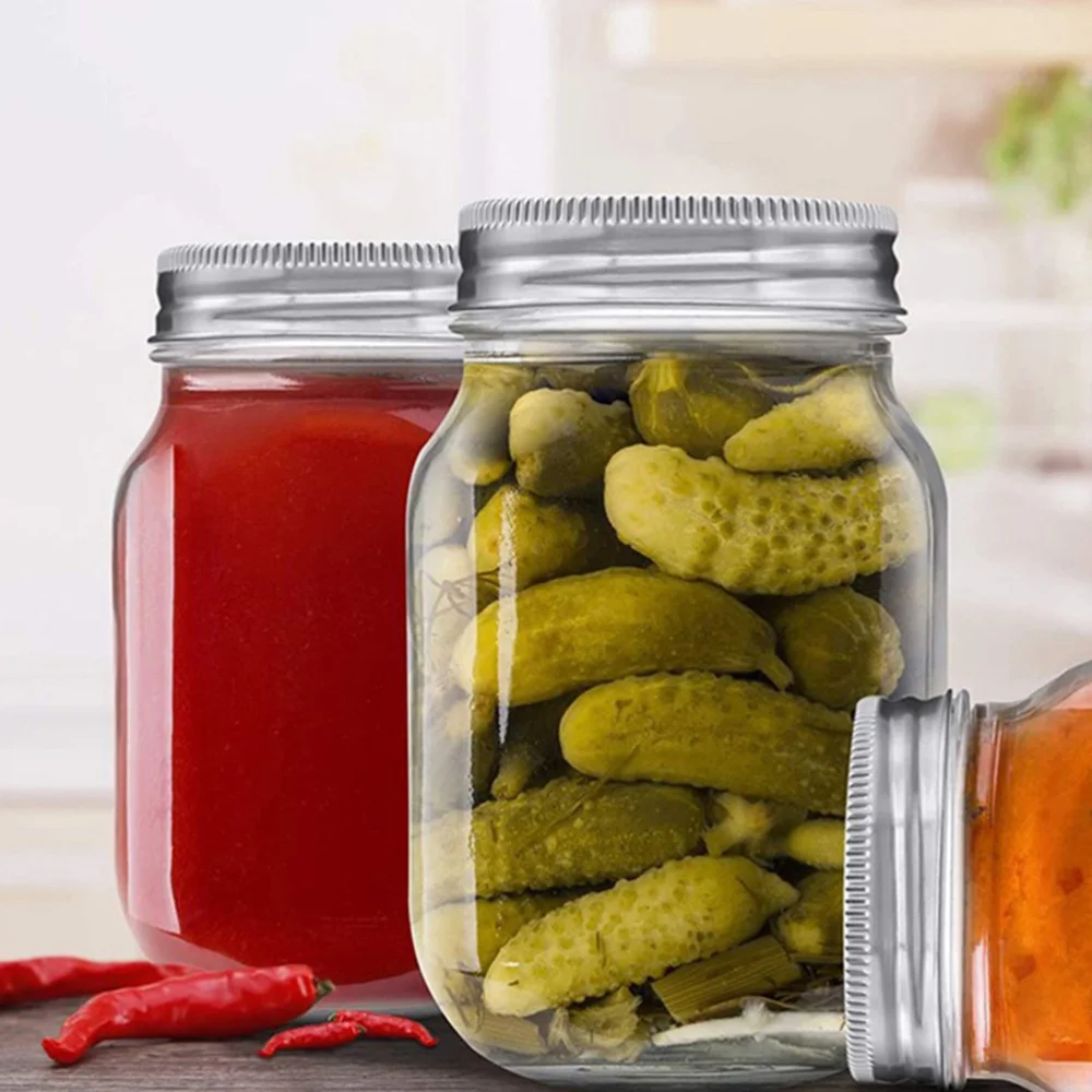 

1 Set 4Pcs Practical Glass Mason Jars Multi-function Storage Cans (Transparent)