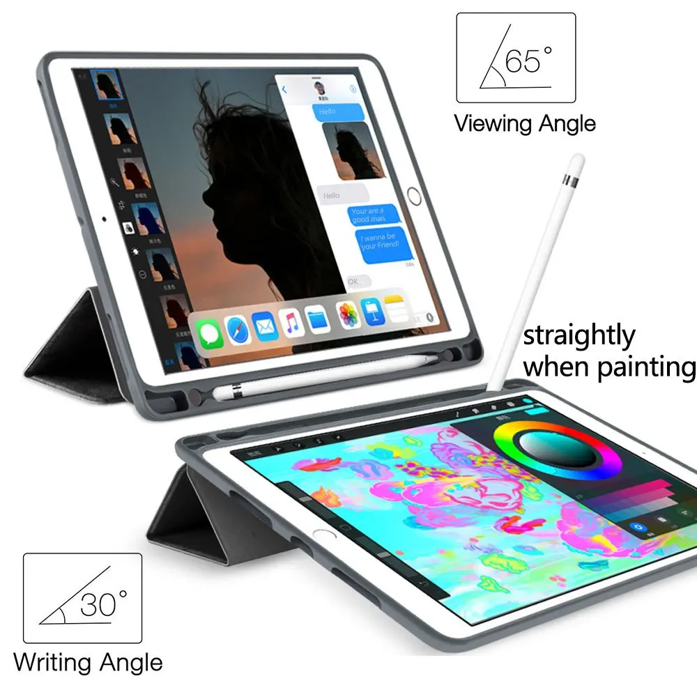 Чехол карандаш для Apple iPad 10 2 7 го поколения A2197 A2200 A2198 A2232 умный чехол мягкий