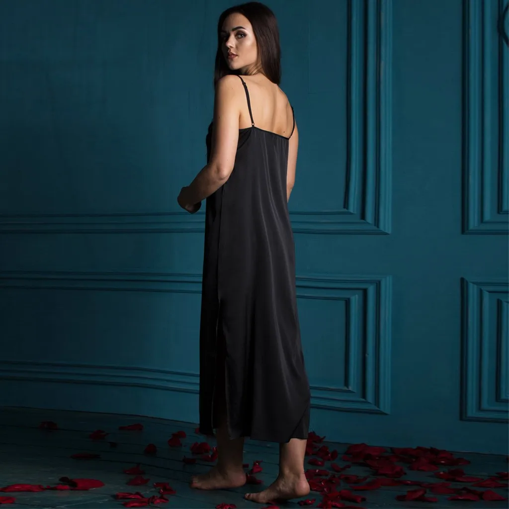 Пикантная одежда для сна новинка 2019 женское нижнее белье атласная шелковая