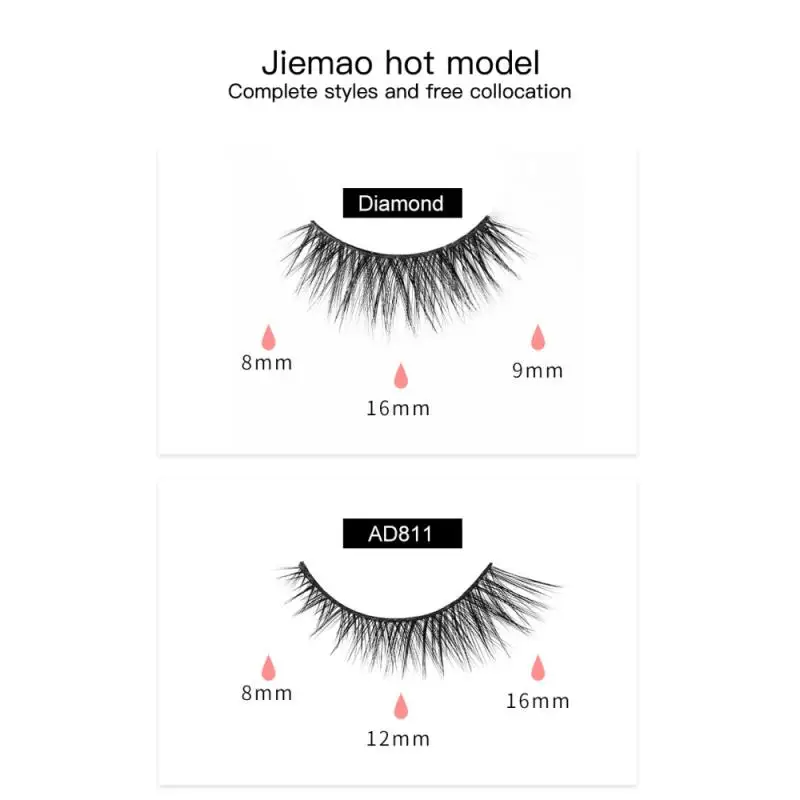 

6 Pairs 3D Mink Lashes Natural False Eyelashes Fluffy Wispy Waterproof Lashes Eyeliner Non-Magnetic Eyelash Makeup Tool TSLM2