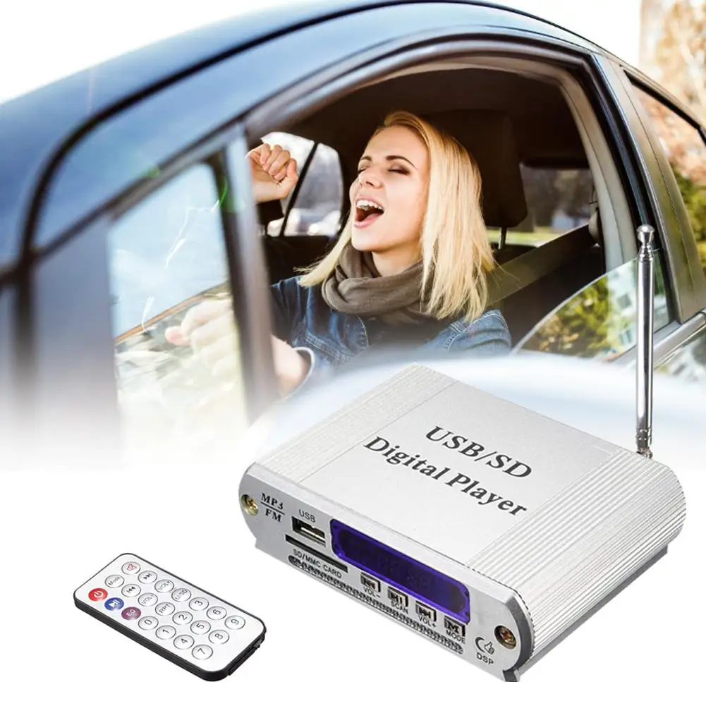 Автомобильный мини MP3 12 в USB SD MMC U диск цифровой плеер FM радио дистанционное