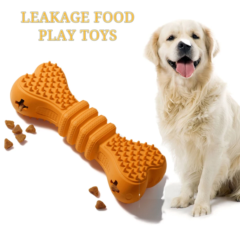 

Dog Toy Rubber Stick Chew Dispenser No-Harm Leakage Food Play Toys Interactive Pet Dental Teething Training Dental Care 15cm