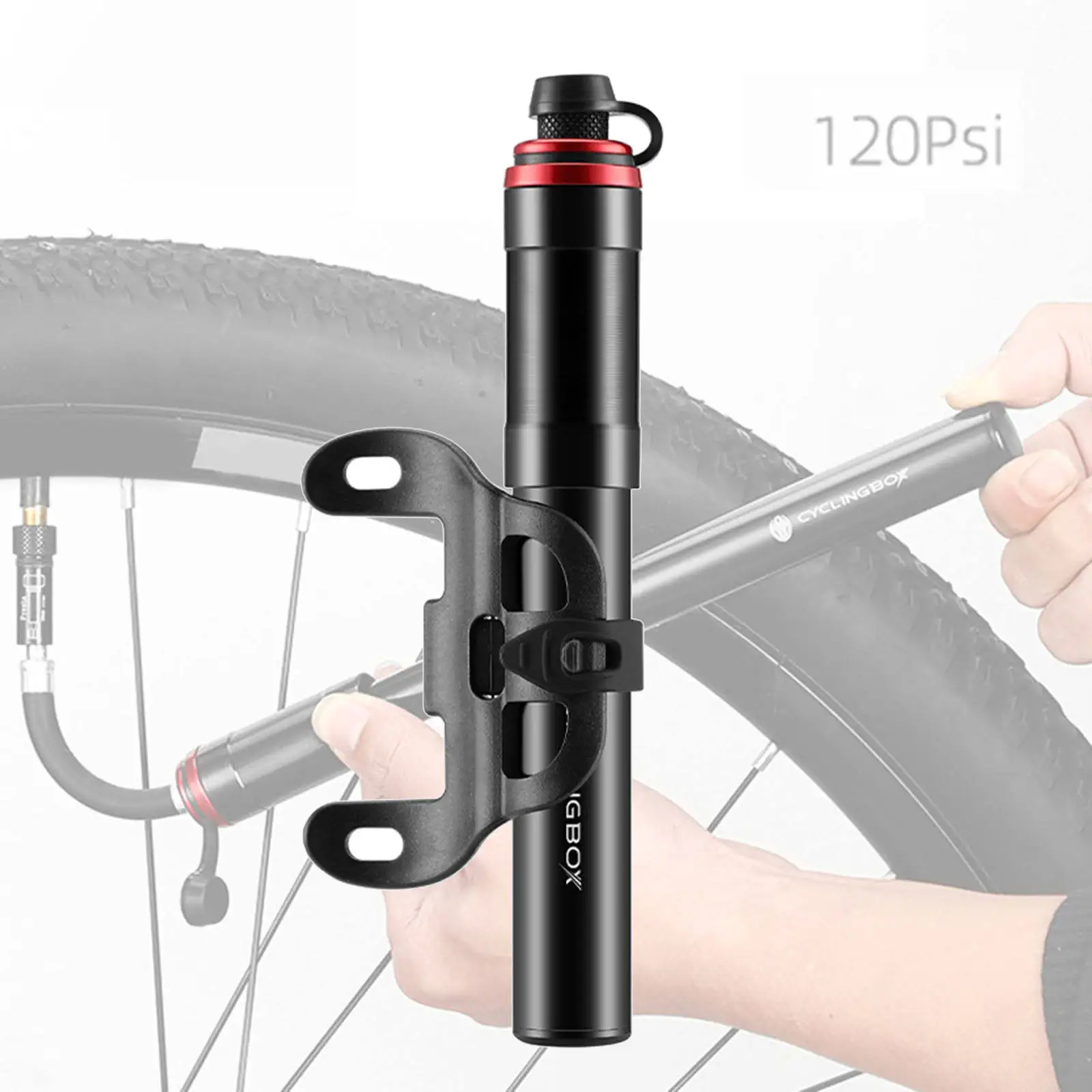 

120psi Bicycle Shock Pump MTB Fork / Rear Suspensions Pump Bicycle Air Hand Pump with Bracket Bike Inflator for Road Mountain