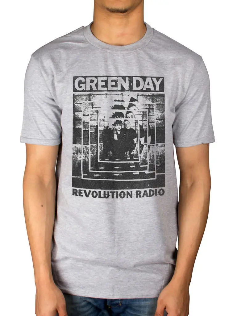 Официальная футболка с надписью green day power shot american idiot revolution radio mask band-show