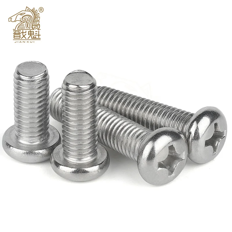 10/50 M2 M2.5 M3 M3.5 M4 M5 M6 M8 A2 304 Stainless steel Cross Round Phillips Pan Head Screw Bolt Dia 2 3 4 5 8mm Length 3-100mm