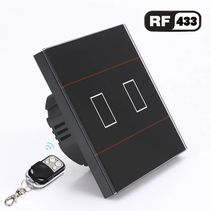 Электрический выключатель Rf433 черный/белый/золотой панель из хрустального