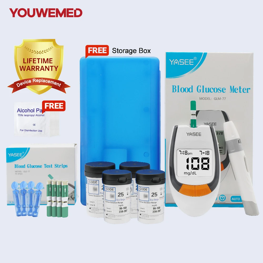 

50-100pcs Test Strips Blood Glucose Meters Needles Lancets Sugar Monitor Collect Glucometer kit Blood Sugar Meter