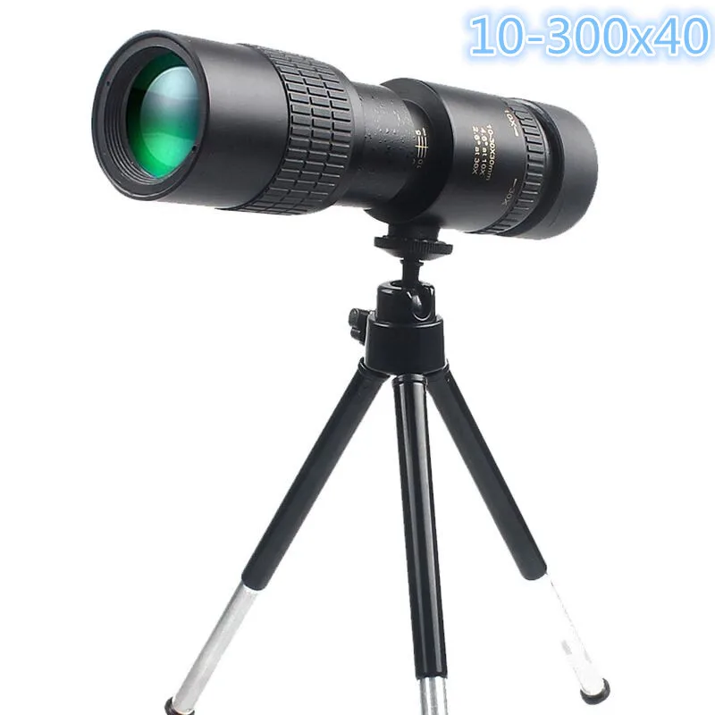 

10-300x40mm Monocular Telescope Super Zoom Monocular Quality Eyepiece Portable Binoculars Hunting Night Vision Scope Camping