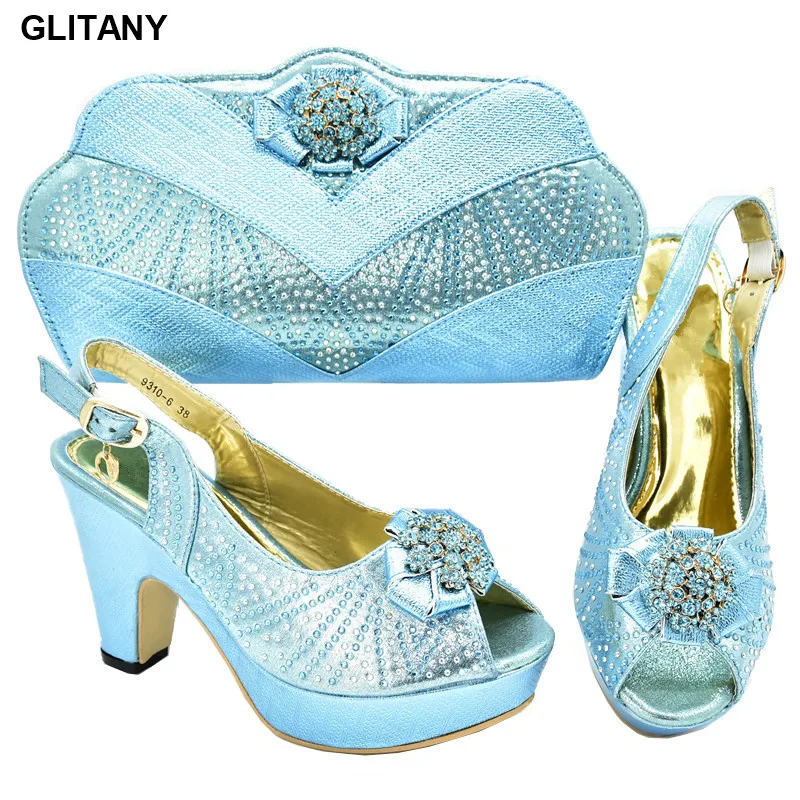 Новинка Итальянские вечерние туфли и сумочка в комплекте Роскошные женские