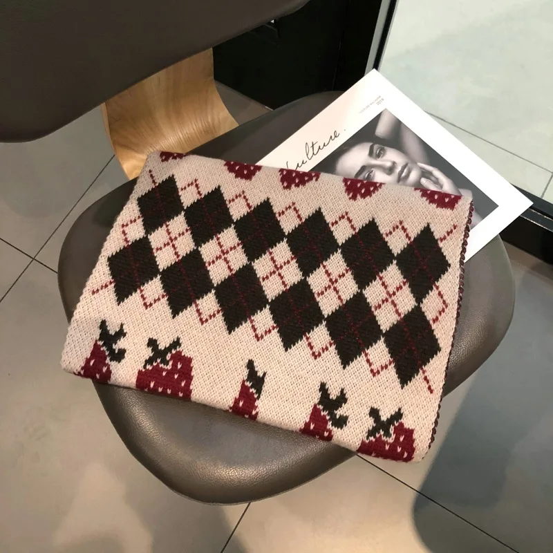 2021 мягкий и удобный женский Зимний вязаный шарф с принтом для студентов детей |