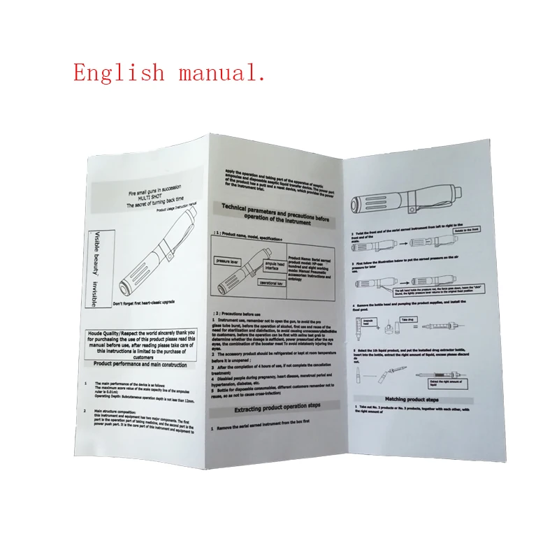 2 в 1 кислотный пистолет для инъекций гиалуроновая ручка 0 3 мл и 5 головка Золотая