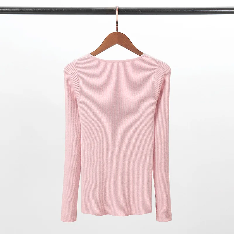 GOPLUS 2021 Women's knitted Sweater Sexy V neck Long sleeve Sweaters For Women Slim Autumn Casual Korean style Pullover Femme | Женская