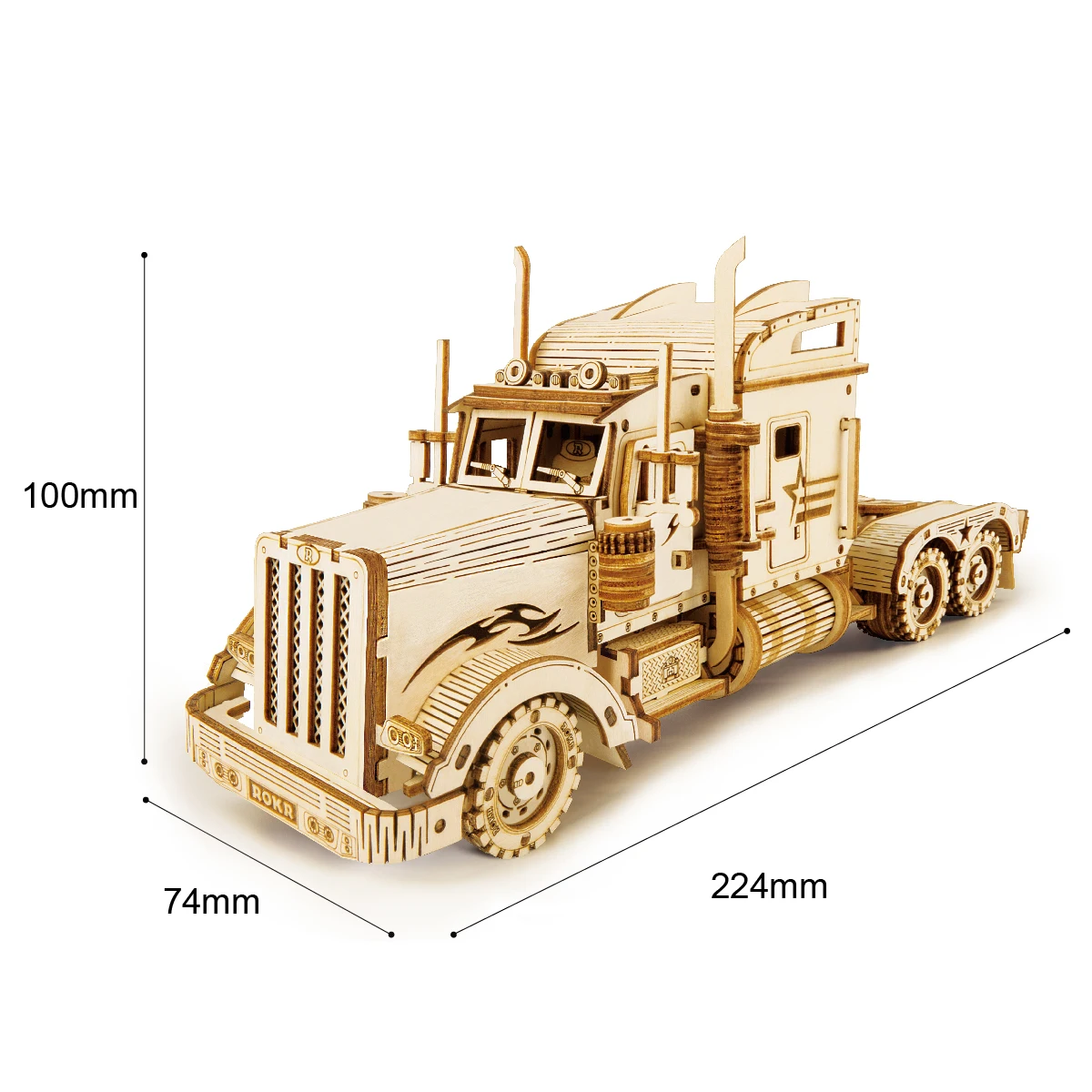 

286pcs Classic DIY Wooden Toys Movable 3D America Heavy Truck Wooden Puzzle Game Assembly Toy Gift for Children Adult MC502
