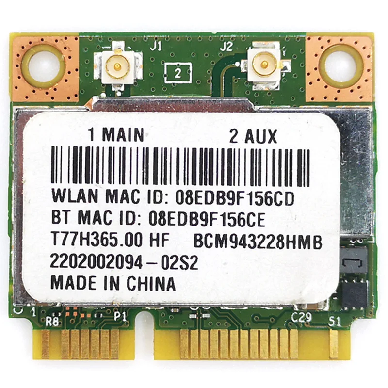 

Для BCM943228HMB двухчастотный 5G Тетрадь встроенный Беспроводной сетевая карта Bluetooth 4,0 Mini PCI-E карта
