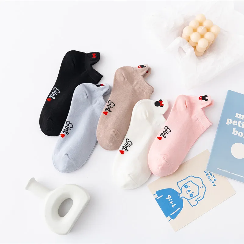 

1 Pair Socks Women's Kawaii Low Tube Boat Socks Gold Silk Embroidery Bee Ankle Women Socks Cotton Low Cut Thin Size 36-40