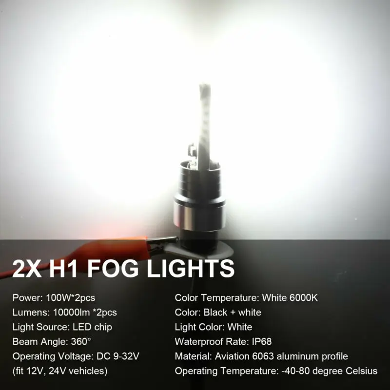 

360° Driving Light 6000K DRL Kit LED LED Chip Lamp Super White Waterproof